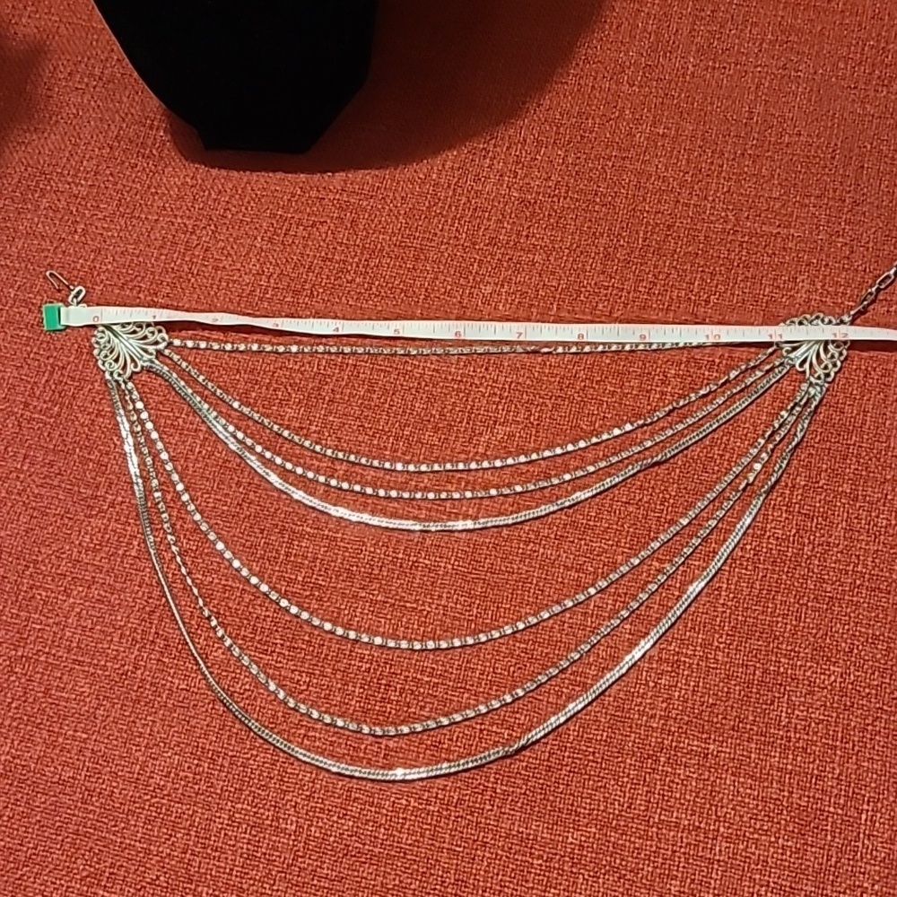 Elegant Silver Multi-Layer Necklace - Picture 7 of 9